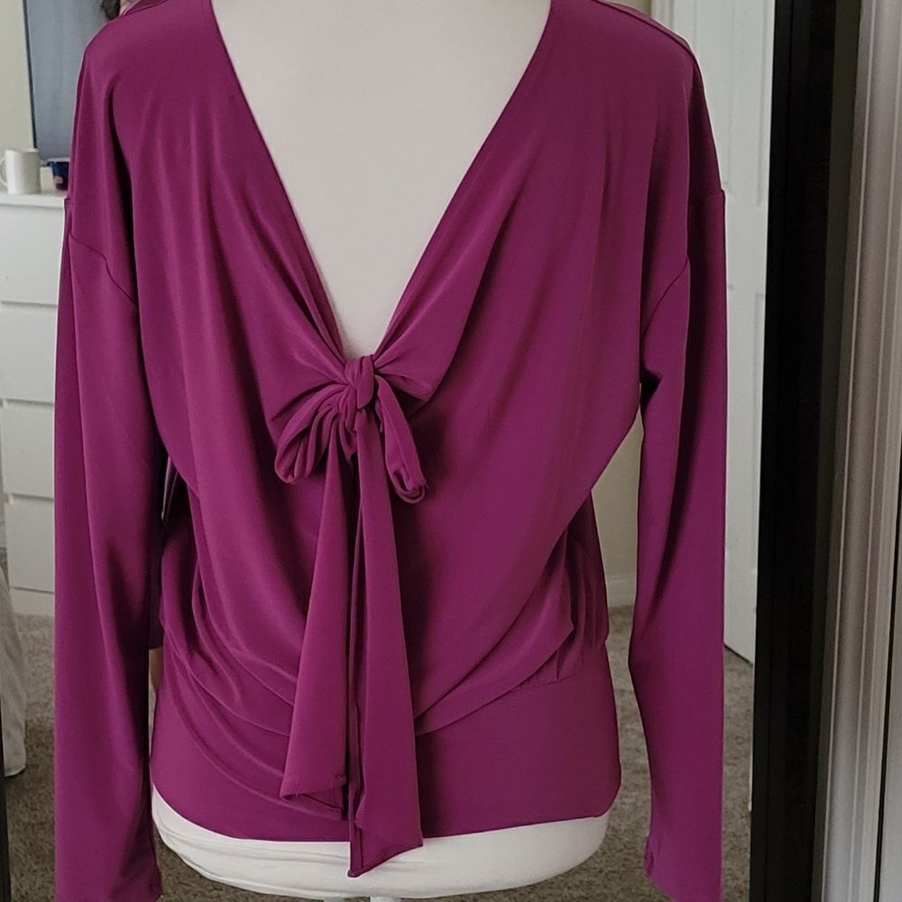 WHBM Long sleeve tieback top Sz M - Picture 7 of 8